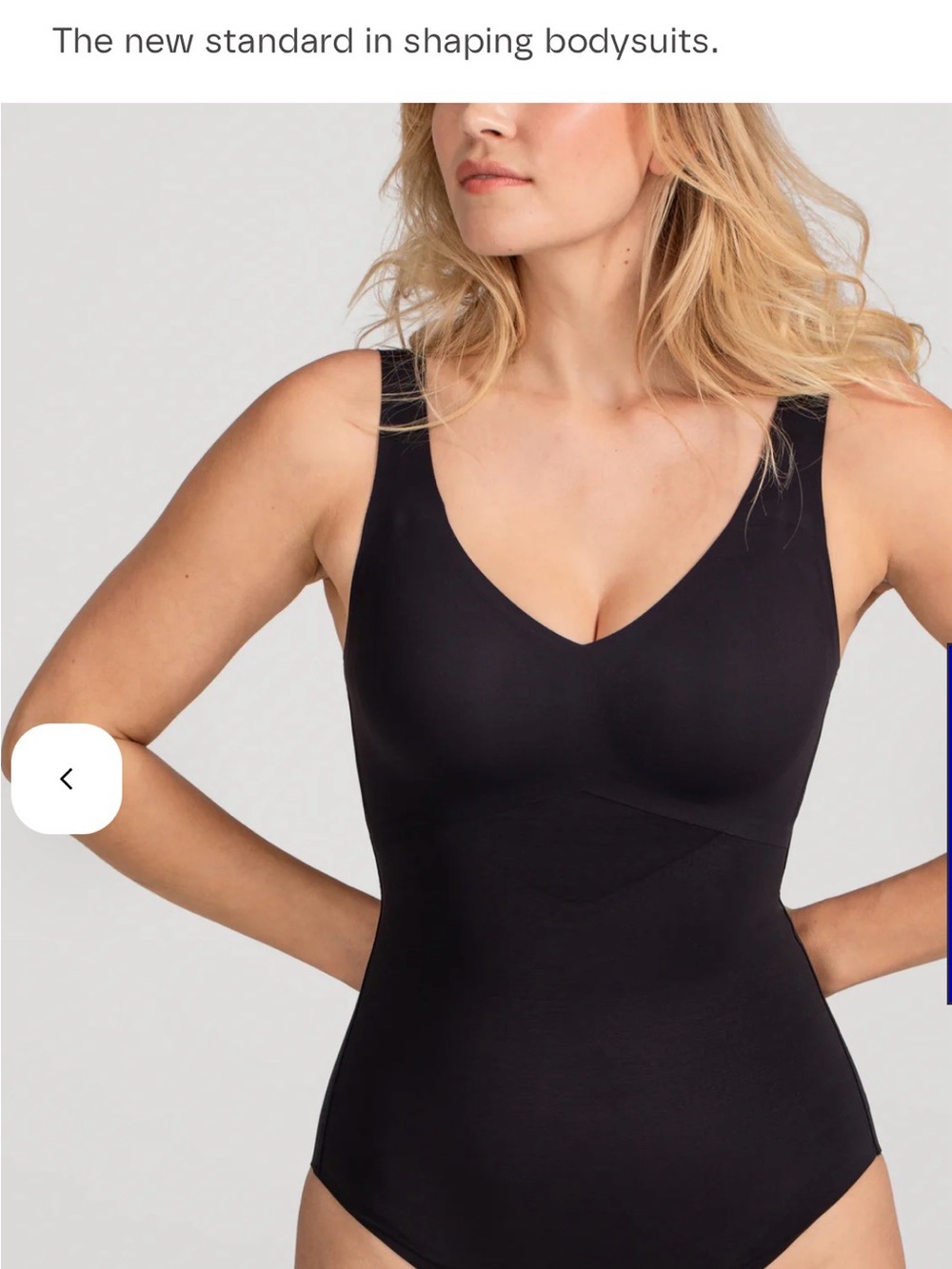 Honeylove Black Sculpting V‑Neck Shapewear Bodysuit